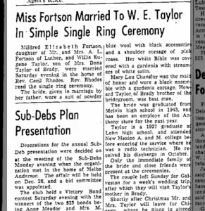 Marriage of Fortson / Taylor