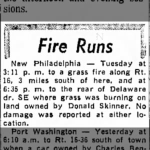 Donald Skinner land to rear of Delaware Dr SE, New Phila, OH The Daily Reporter March 20 1968 p6