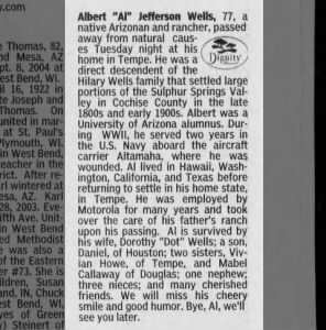 Obituary for Albert Jefferson Wells