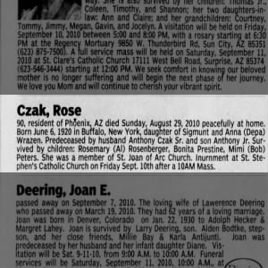 Obituary for Rose Czak