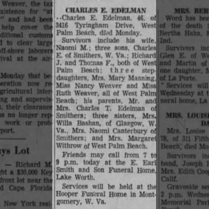 Obituary for CHARLES E. EDELMAN