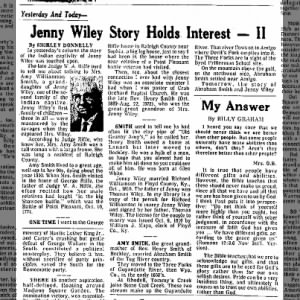 Jenny Wiley article from the 7-12-1976 Beckley Post Herald