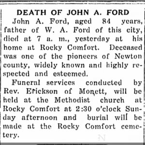 Obituary for JOHN A. FORD