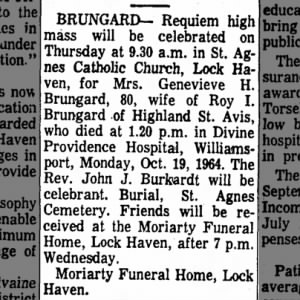 Obituary for Genevieve H. BRUNGARD
