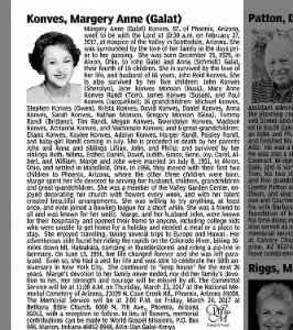 Obituary for Margery Anne Konves
