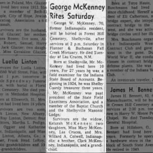 Obituary for George W. McKenney