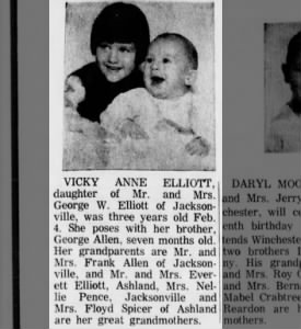 M/M George W Elliott children, Vicky and George. 1969