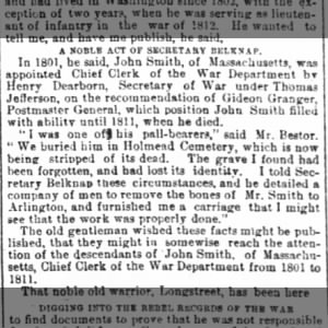 Smith Buried in ANC, The Inter Ocean Chicago, Illinois · Friday, August 06, 1875