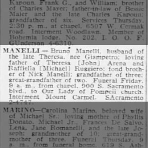 Obituary for Bruno MANELLI