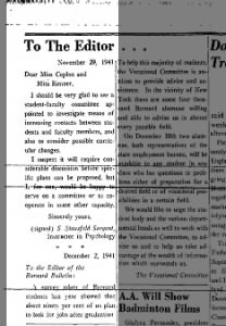 2 Dec 1941 Dear Editor