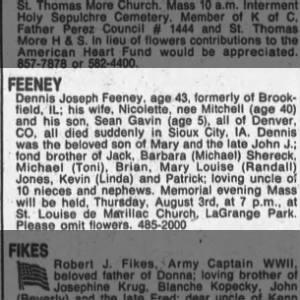 Obituary for Dennis Joseph FEENEY