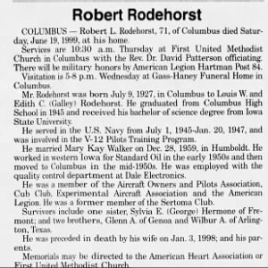 Obituary for Robert L. Rodehorst