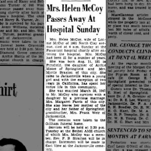 Obituary for Helen McCoy