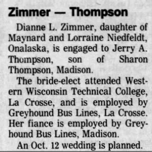 Marriage of Zimmer / Thompson