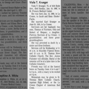 Obituary for Viola T. Krueger