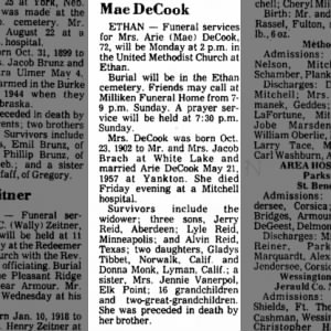 Obituary for Mae DeCook