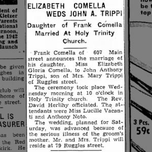 Elizabeth Comella and John Trippi marriage