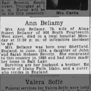 Obituary for Ann Bellamy