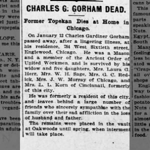 Obituary for Charles Gardiner GORHAM