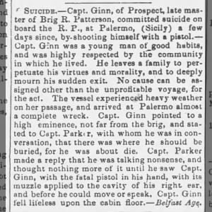 suicide of Capt. Samuel Ginn
