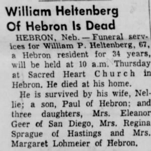 Obituary for William Heltenberg