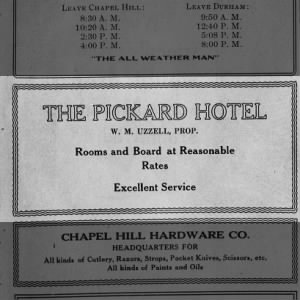 Pickard hotel and. Mr Uzzell proprietor 
