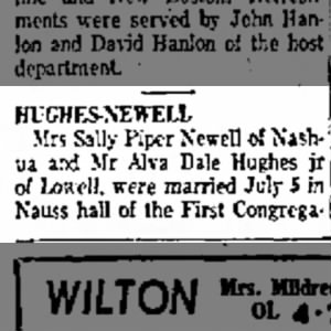 Marriage of Newell / Hughes