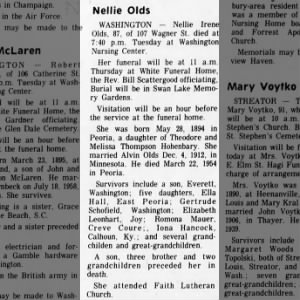 Obituary for Nellie Irene Olds