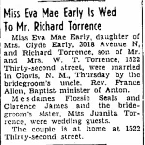 Marriage of Early / Torrence