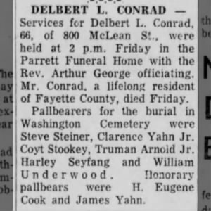 Obituary for DELBERT L. CONRAD