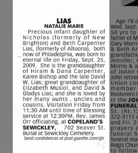 Obituary for NATALIE MARIE LIAS