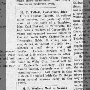 H.T. Talbott Obituary