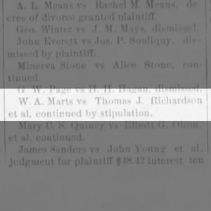 W. A. Marts vs. Thomas J. Richardson