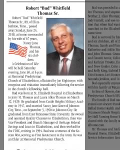 Obituary for Robert Thomas Whitfield Sr.