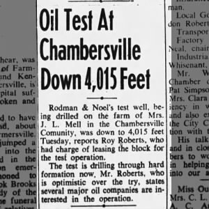 Chambers oil well drilled 