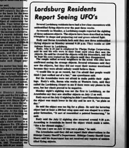 Lordsburg NM Residents Report Seeing UFOs July 27 1979