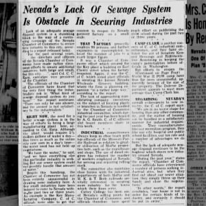 April 05, 1951 - Lack of Sewage System is Obstacle - Nevada, MO
