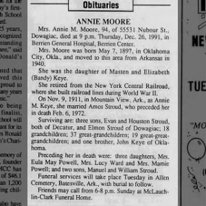 Annie Keye obituary