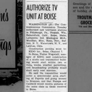 Authorize TV Unit At Boise