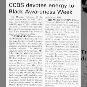 CCBS devotes energy to Black Awareness Week