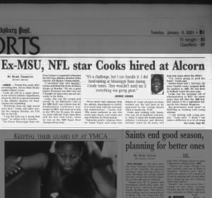 Ex-MSU, NFL star Cooks hired at Alcorn