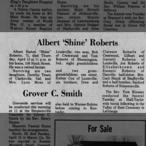 Obituary for Albert Roberts