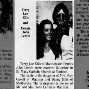 Terry Ellis-Dennis Lemm wedding