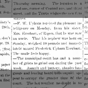 from The Marshfield Times 28 Sep 1891