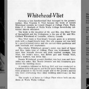 Marriage of Vlict / Whitehead