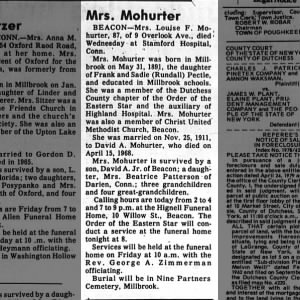 Obituary for Louise F. Mohurter