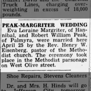 Eva Lorraine Margriter 1st marriage 