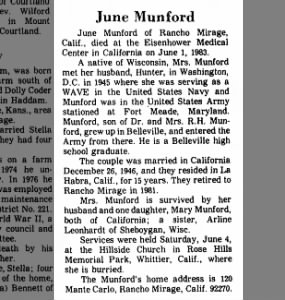 Obituary for June Munford