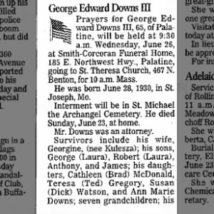 Obituary for George Edward Downs