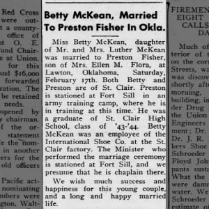 Marriage of McKean / Fisher
